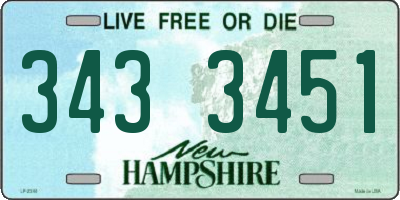 NH license plate 3433451