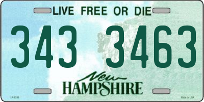 NH license plate 3433463