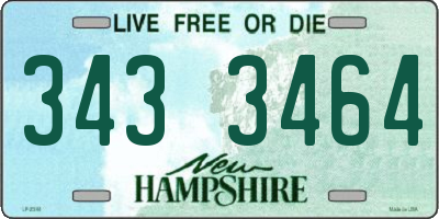 NH license plate 3433464