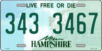 NH license plate 3433467