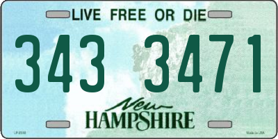 NH license plate 3433471