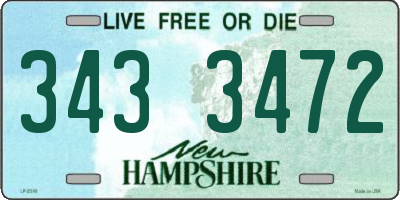 NH license plate 3433472