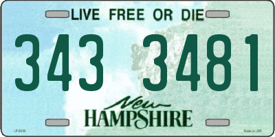 NH license plate 3433481