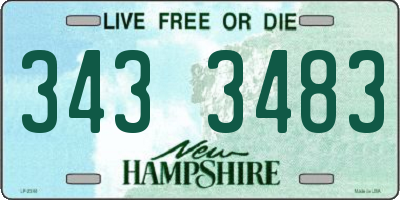 NH license plate 3433483