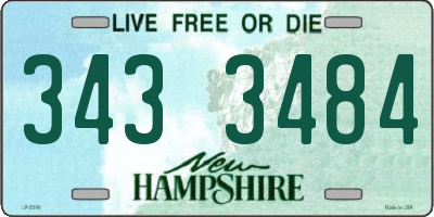 NH license plate 3433484