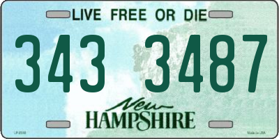 NH license plate 3433487