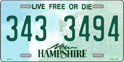 NH license plate 3433494