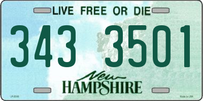 NH license plate 3433501