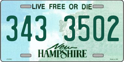 NH license plate 3433502