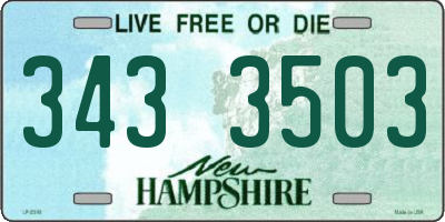 NH license plate 3433503