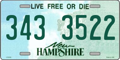NH license plate 3433522