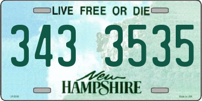 NH license plate 3433535
