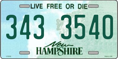 NH license plate 3433540