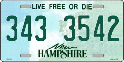 NH license plate 3433542