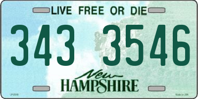 NH license plate 3433546