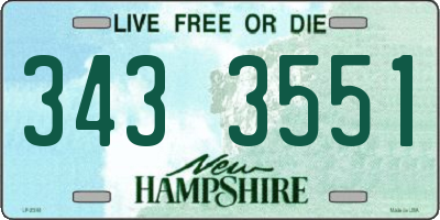 NH license plate 3433551