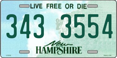 NH license plate 3433554