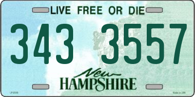 NH license plate 3433557