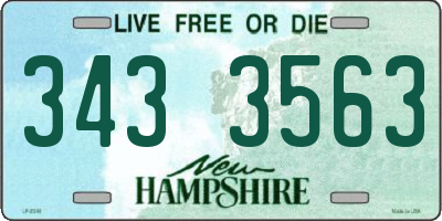 NH license plate 3433563