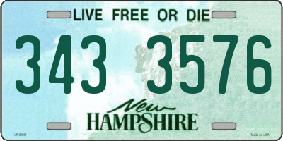 NH license plate 3433576
