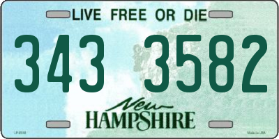 NH license plate 3433582