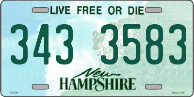NH license plate 3433583