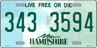NH license plate 3433594