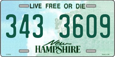 NH license plate 3433609