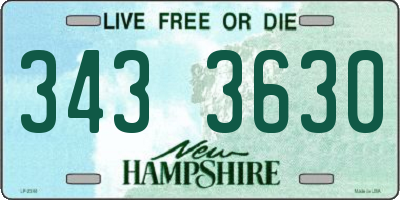 NH license plate 3433630
