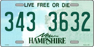 NH license plate 3433632