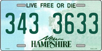 NH license plate 3433633