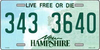 NH license plate 3433640