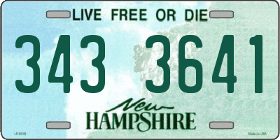 NH license plate 3433641