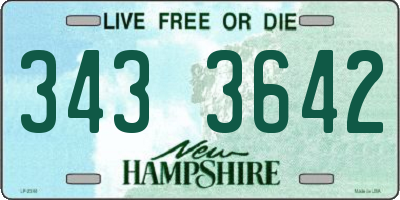 NH license plate 3433642
