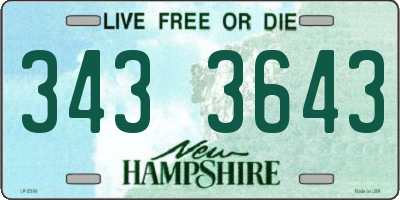 NH license plate 3433643