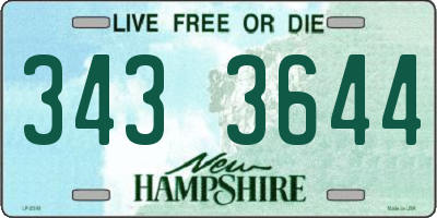 NH license plate 3433644