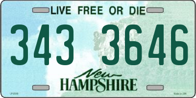 NH license plate 3433646