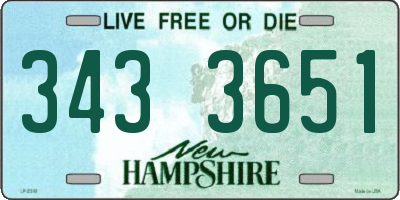 NH license plate 3433651