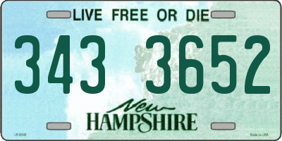 NH license plate 3433652