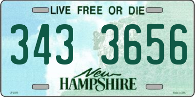 NH license plate 3433656
