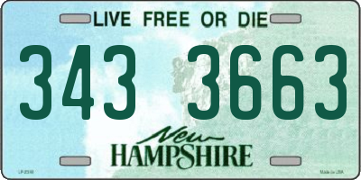 NH license plate 3433663