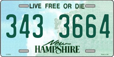 NH license plate 3433664