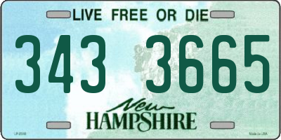 NH license plate 3433665