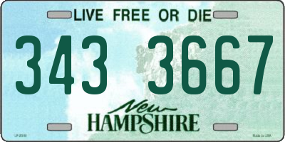 NH license plate 3433667