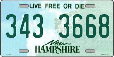 NH license plate 3433668