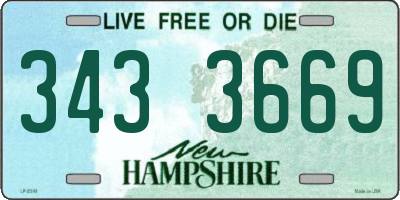 NH license plate 3433669