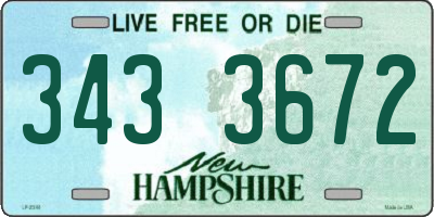 NH license plate 3433672