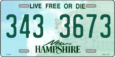 NH license plate 3433673