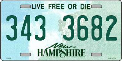 NH license plate 3433682