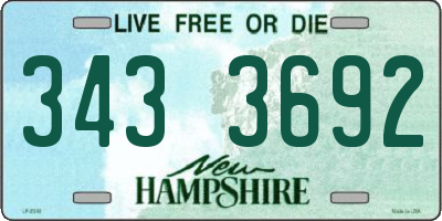 NH license plate 3433692